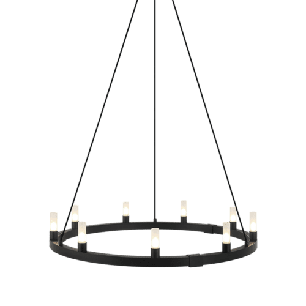 Matteo Lighting Cascadian 9-Light Chandelier Matte Black
