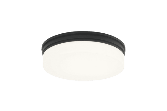 Matteo Lighting Circian 12-in LED Flush Mount Black, Matte Black