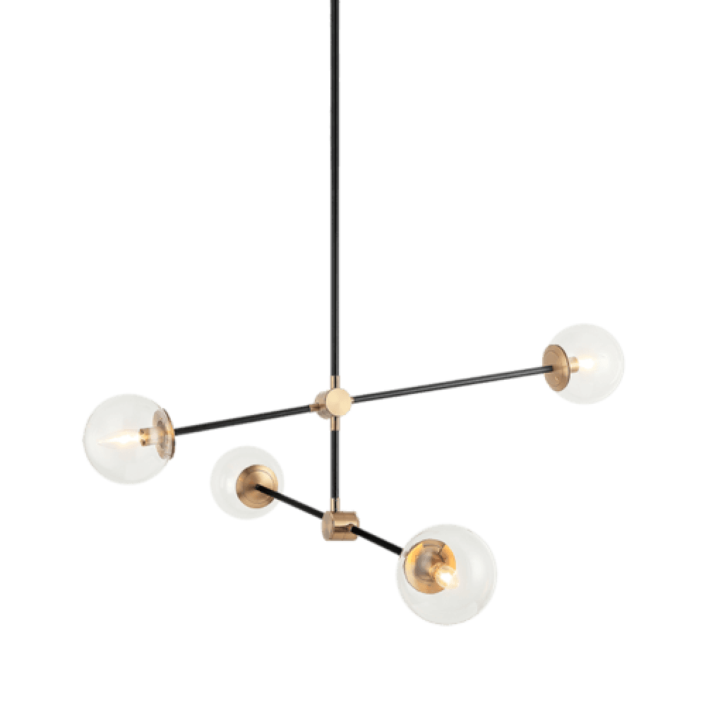 Matteo Lighting Cosmic 4-Light Chandelier Aged Gold Brass