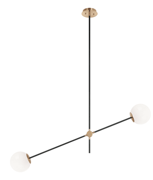 Matteo Lighting Cosmic Pendant in Aged Gold Brass with Opal Glass, 5 7/8" Dia. (C78712AGOP)