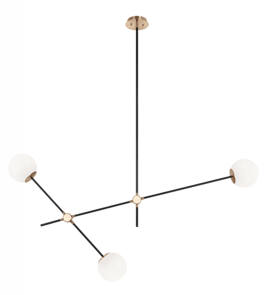 Matteo Lighting Cosmic Pendant in Aged Gold Brass with Opal Glass, 5 7/8" Dia. (C78713AGOP)
