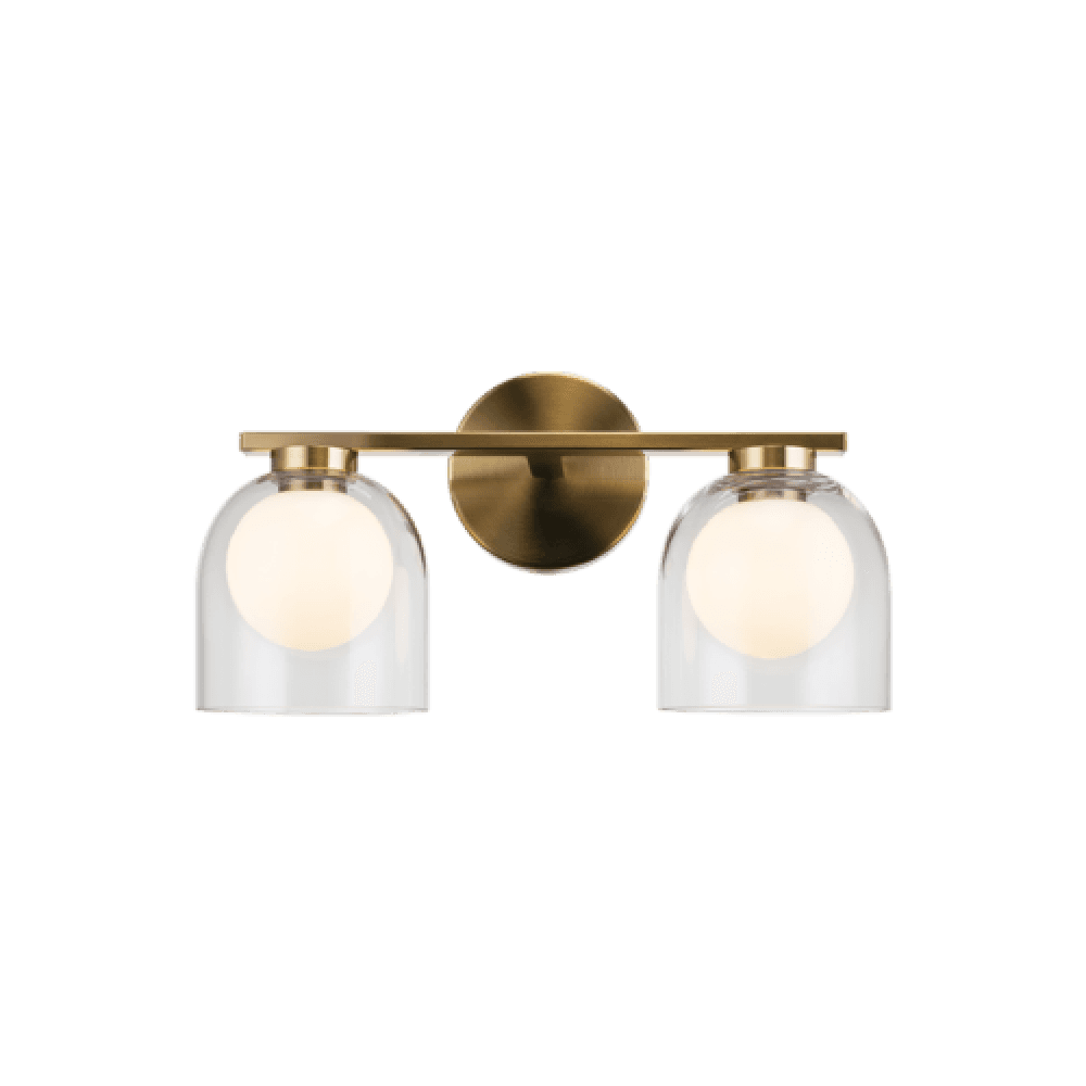 Matteo Lighting Derbishone 2-Light Vanity Aged Gold Brass