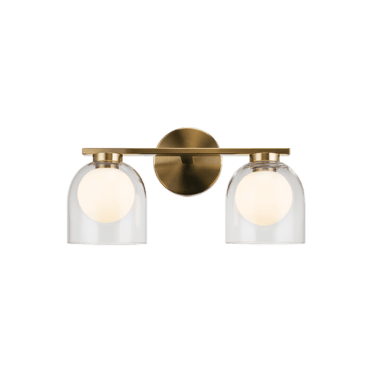Matteo Lighting Derbishone 2-Light Vanity Aged Gold Brass