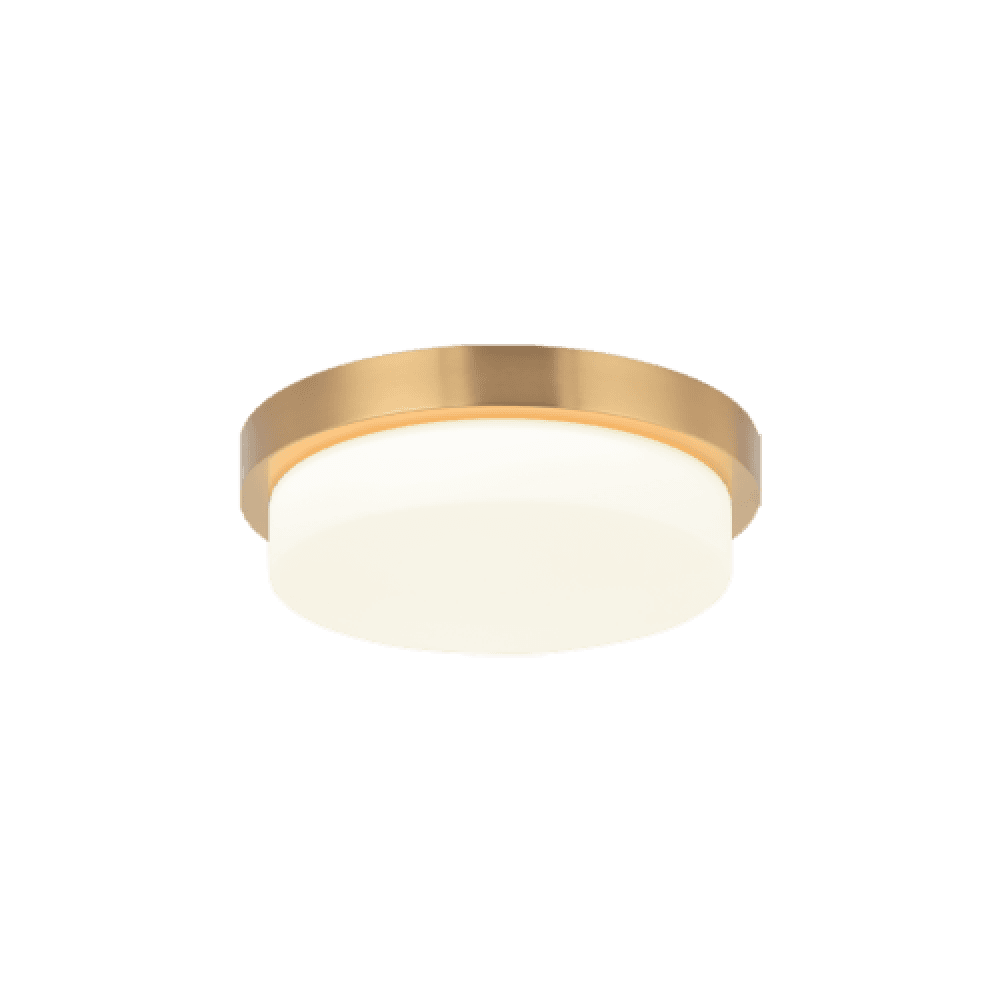 Matteo Lighting Durham 13-in LED Flush Mount Aged Gold Brass