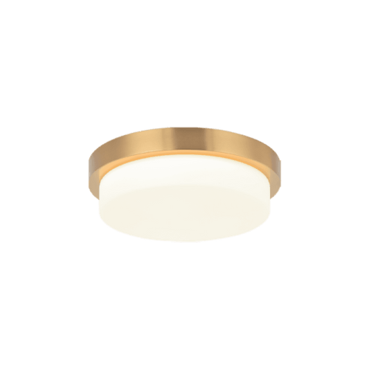 Matteo Lighting Durham 13-in LED Flush Mount Aged Gold Brass