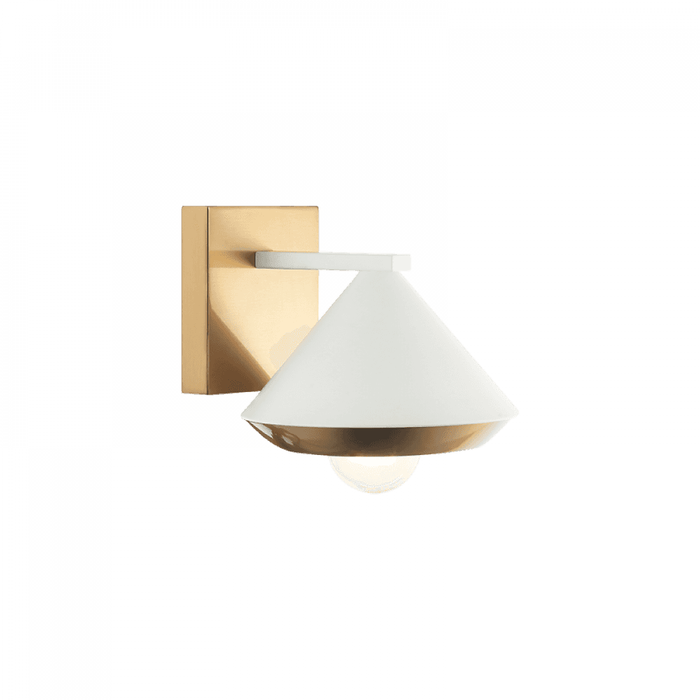 Matteo Lighting Flannigan Bath Vanity Light, 1-Light, White, 6.5"W (S06801WHAG 305XTWR)