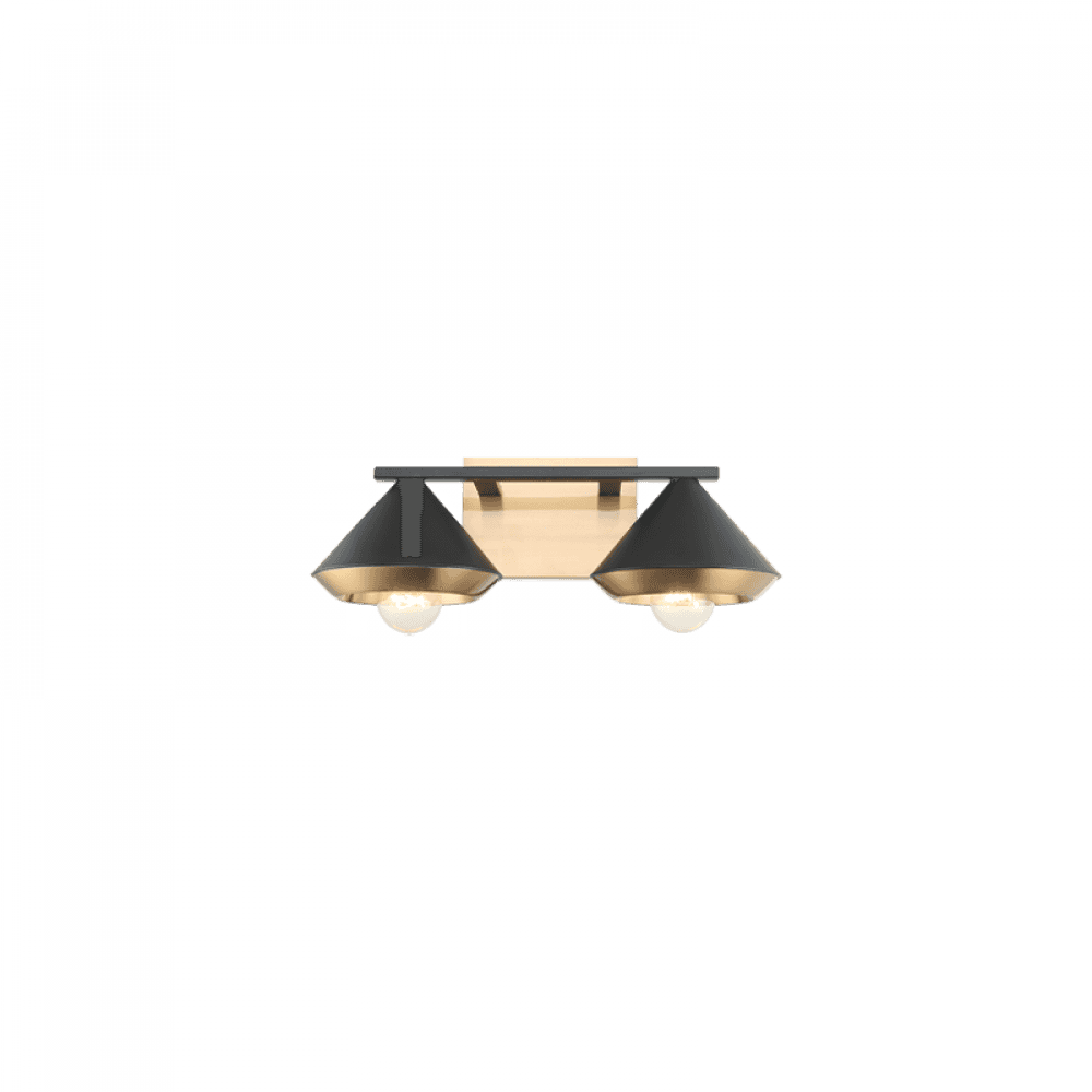 Matteo Lighting Velax 2-Light Vanity Black, Matte Black