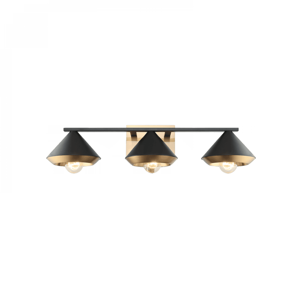Matteo Lighting Velax 3-Light Vanity Black, Matte Black