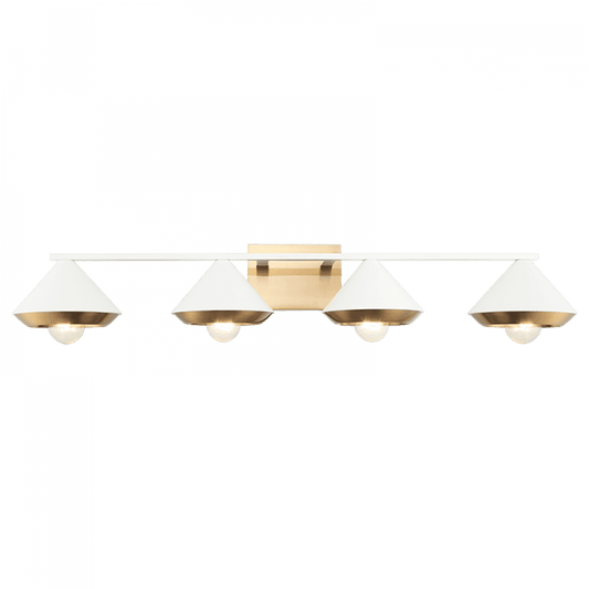 Matteo Lighting Velax 4-Light Bath & Vanity Light in White, 34.9"W (S06804WHAG)