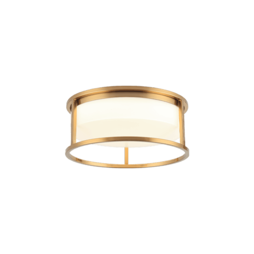 Matteo Lighting Framerton 12-in LED Flush Mount Aged Gold Brass