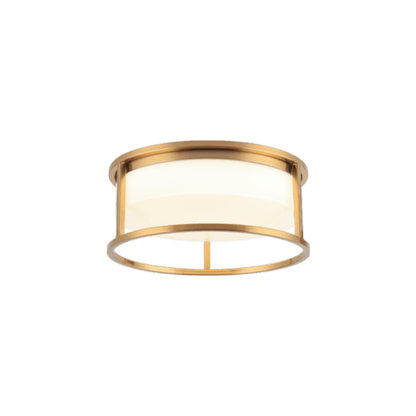 Matteo Lighting Framerton 12-in LED Flush Mount Aged Gold Brass
