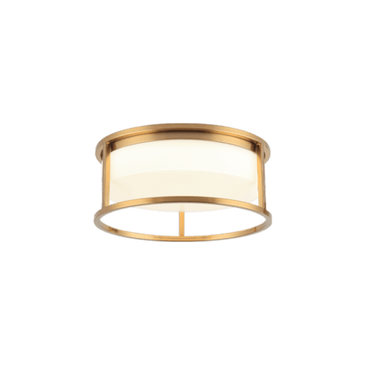 Matteo Lighting Framerton 12-in LED Flush Mount Aged Gold Brass