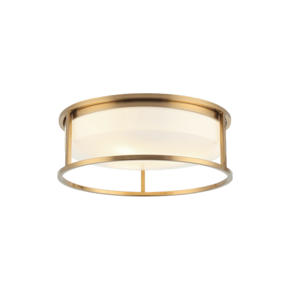 Matteo Lighting Framerton 15-in LED Flush Mount Aged Gold Brass