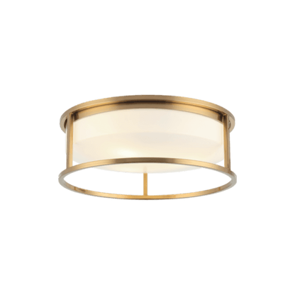 Matteo Lighting Framerton 15-in LED Flush Mount Aged Gold Brass