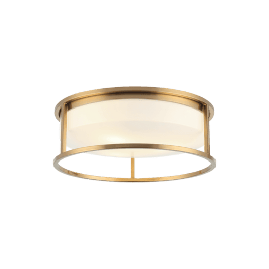 Matteo Lighting Framerton 15-in LED Flush Mount Aged Gold Brass