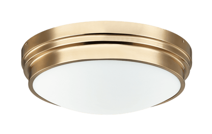 Matteo Lighting Fresh Colonial 14-in Flush Mount Aged Brass