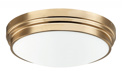 Matteo Lighting Fresh Colonial Flush Mount, 3-Light, Aged Gold Brass, 17"W (X46403AG 305XQWR)