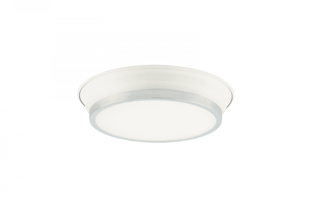 Matteo Lighting Jaxx 12-in LED Flush Mount White, Chrome