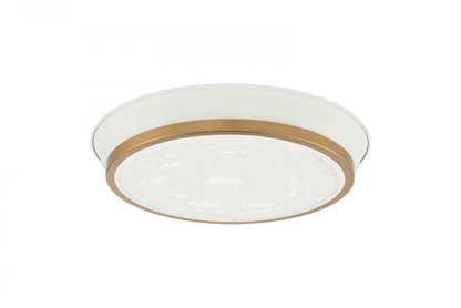 Matteo Lighting Jaxx 15-in LED Flush Mount White, Aged Brass