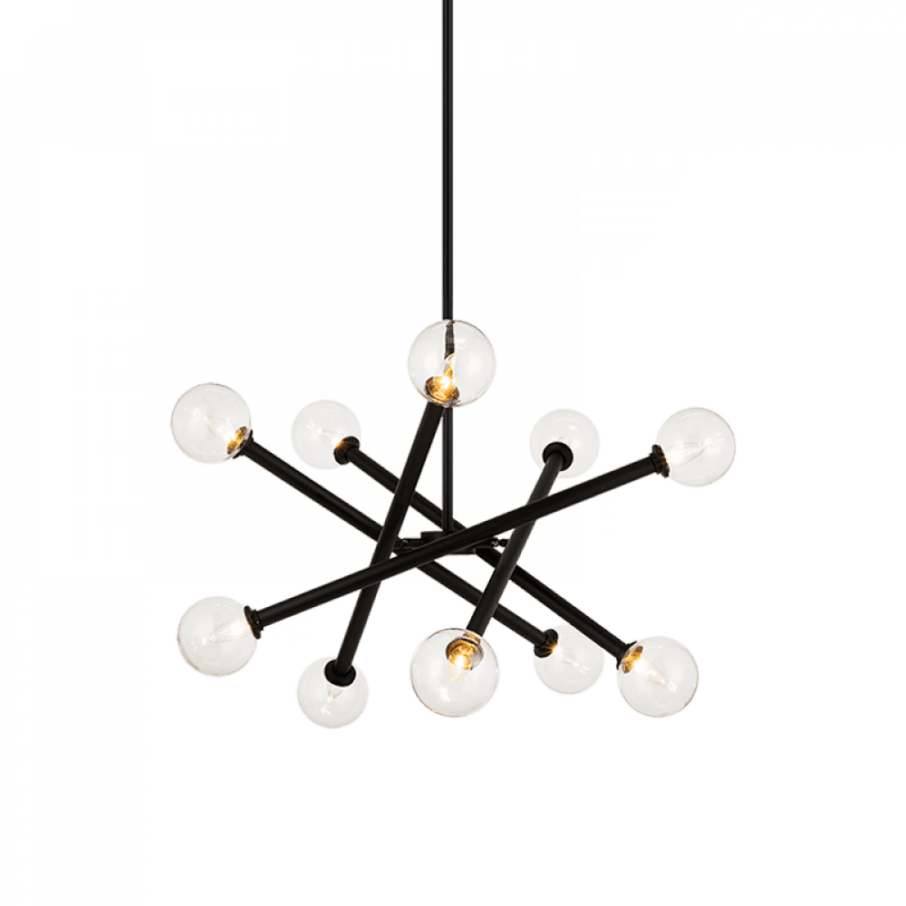 Matteo Lighting Matchstix 10-Light Chandelier Black