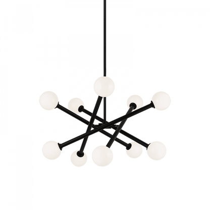 Matteo Lighting Matchstix 10-Light Chandelier Black