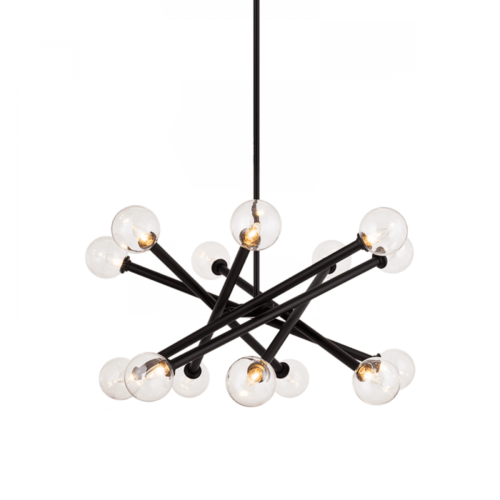 Matteo Lighting Matchstix 14-Light Chandelier Black