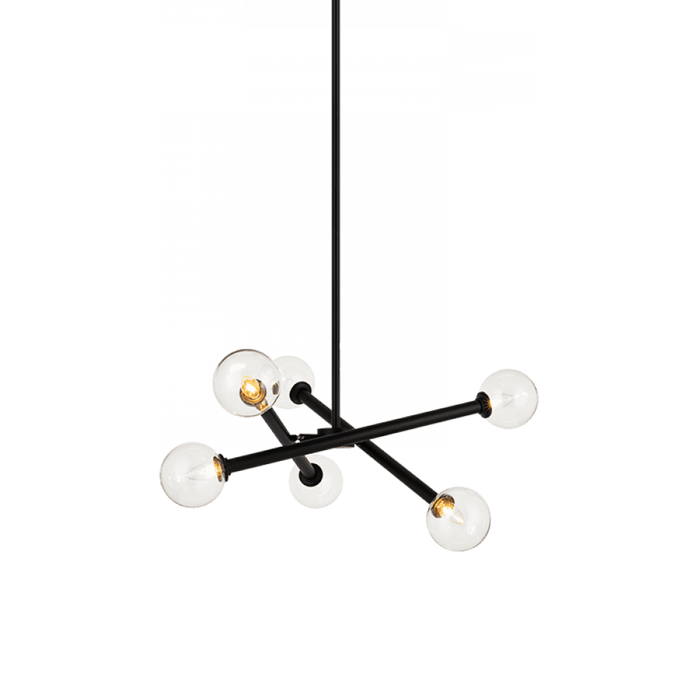 Matteo Lighting Matchstix 6-Light Chandelier Black