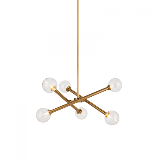 Matteo Lighting Matchstix 6-Light Chandelier Brass, Aged Brass