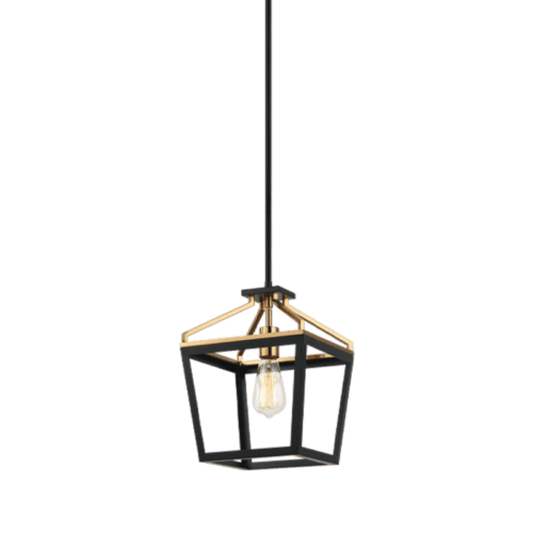 Matteo Lighting Mavonshire 13-in Pendant Black + Aged Gold Brass