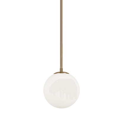 Matteo Lighting Novo 1-Light Globe Pendant Aged Gold Brass