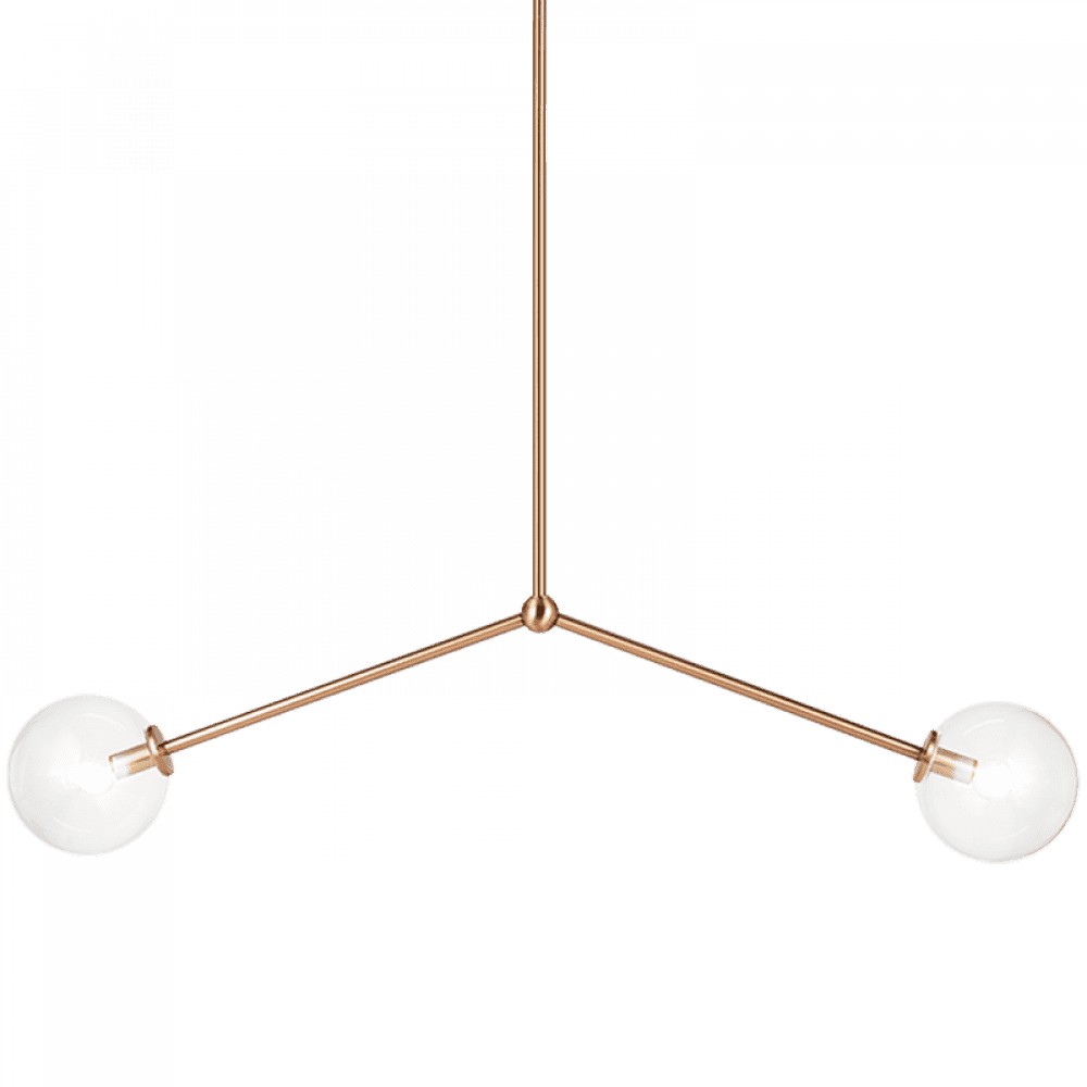 Matteo Lighting Novo 2-Light 40-in Linear Pendant Aged Gold Brass