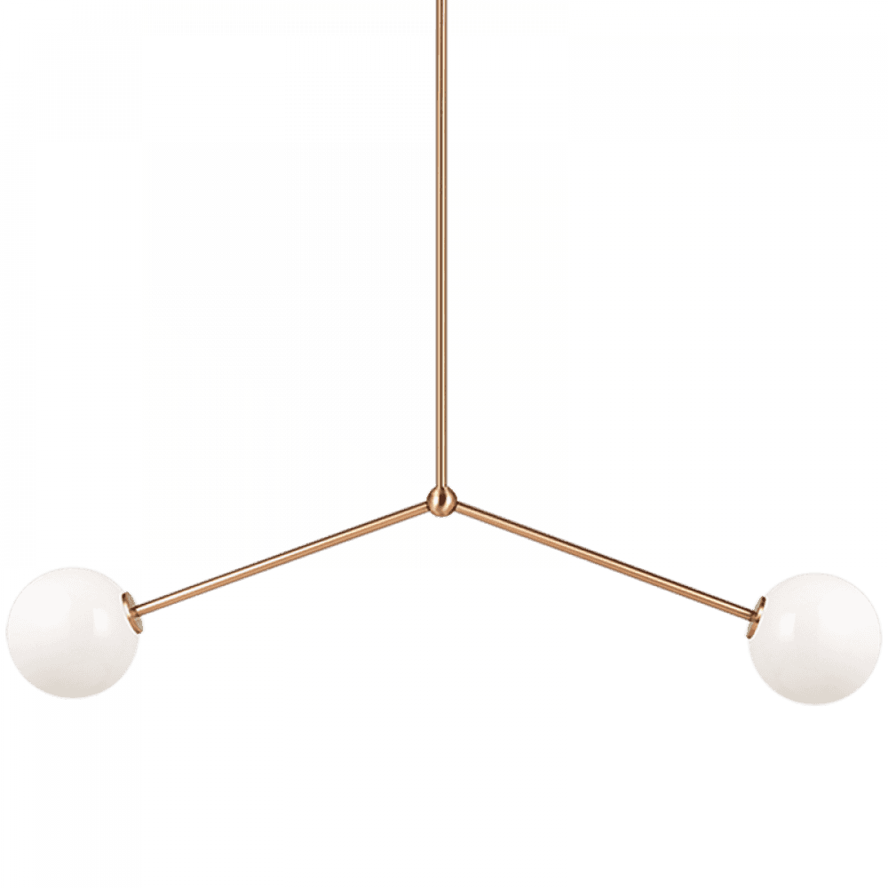 Matteo Lighting Novo 2-Light 40-in Linear Pendant Aged Gold Brass