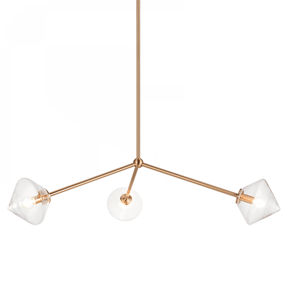 Matteo Lighting Novo 3-Light 34-in Pendant Aged Gold Brass