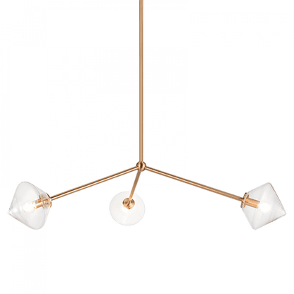 Matteo Lighting Novo 3-Light 34-in Pendant Aged Gold Brass