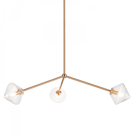 Matteo Lighting Novo 3-Light 34-in Pendant Aged Gold Brass