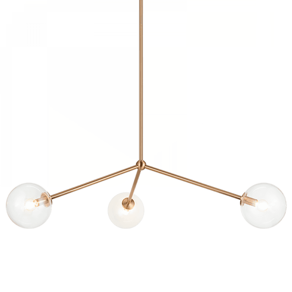 Matteo Lighting Novo 3-Light 35-in Pendant Aged Gold Brass