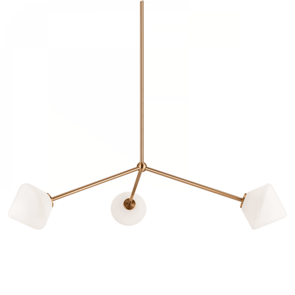 Matteo Lighting Novo 3-Light 34-in Pendant Aged Gold Brass