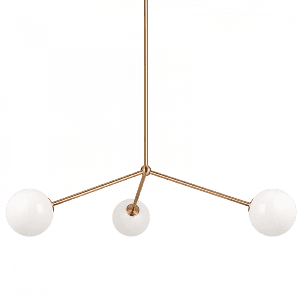 Matteo Lighting Novo 3-Light 35-in Pendant Aged Gold Brass