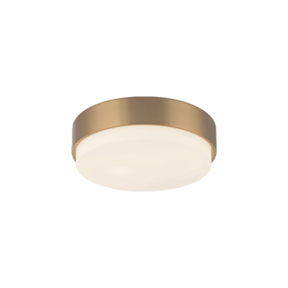Matteo Lighting Quintz 12-in LED Flush Mount Aged Gold Brass