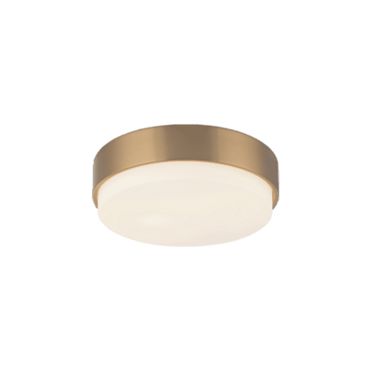 Matteo Lighting Quintz 12-in LED Flush Mount Aged Gold Brass
