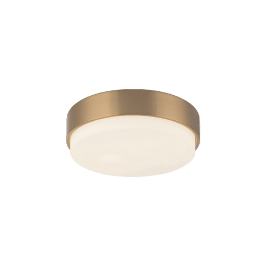 Matteo Lighting Quintz 12-in LED Flush Mount Aged Gold Brass