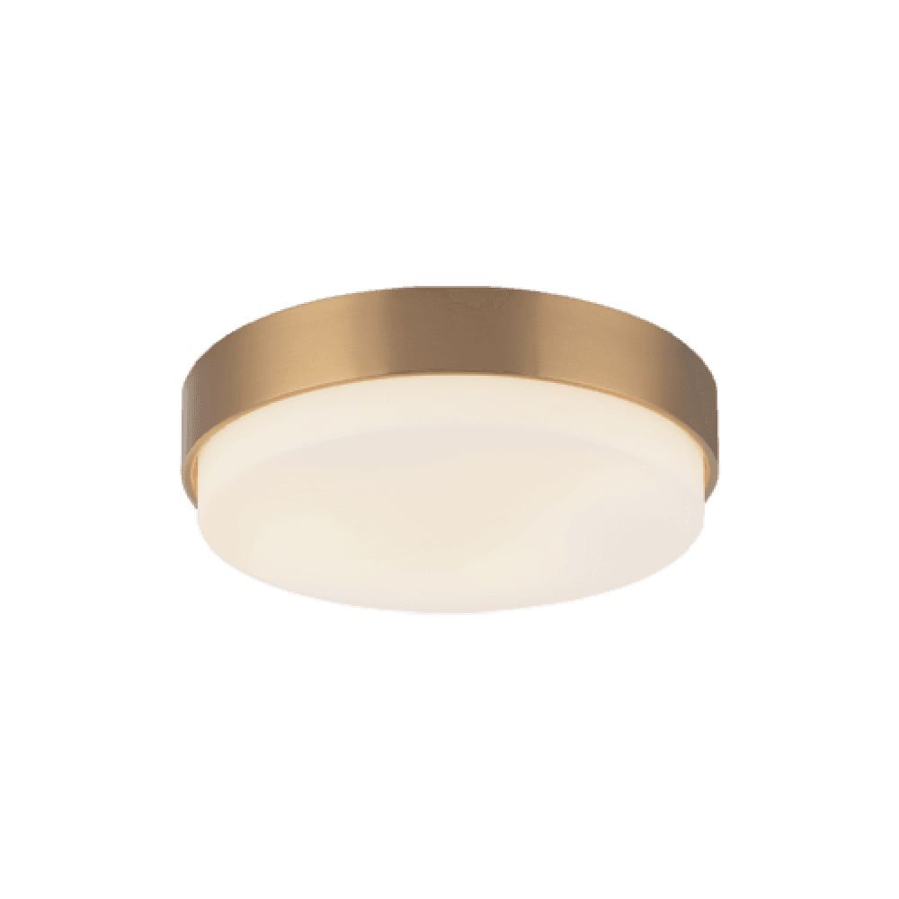 Matteo Lighting Quintz 15-in LED Flush Mount Aged Gold Brass