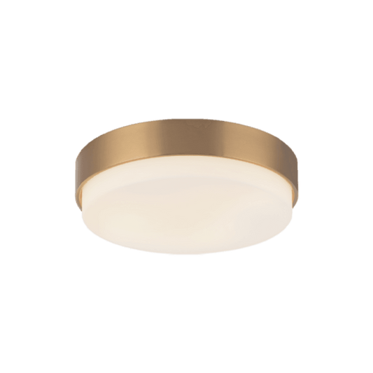 Matteo Lighting Quintz 15-in LED Flush Mount Aged Gold Brass
