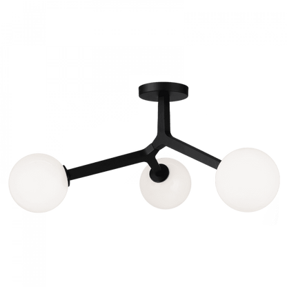 Matteo Lighting Rami 3-Light Semi-Flush Mount Black