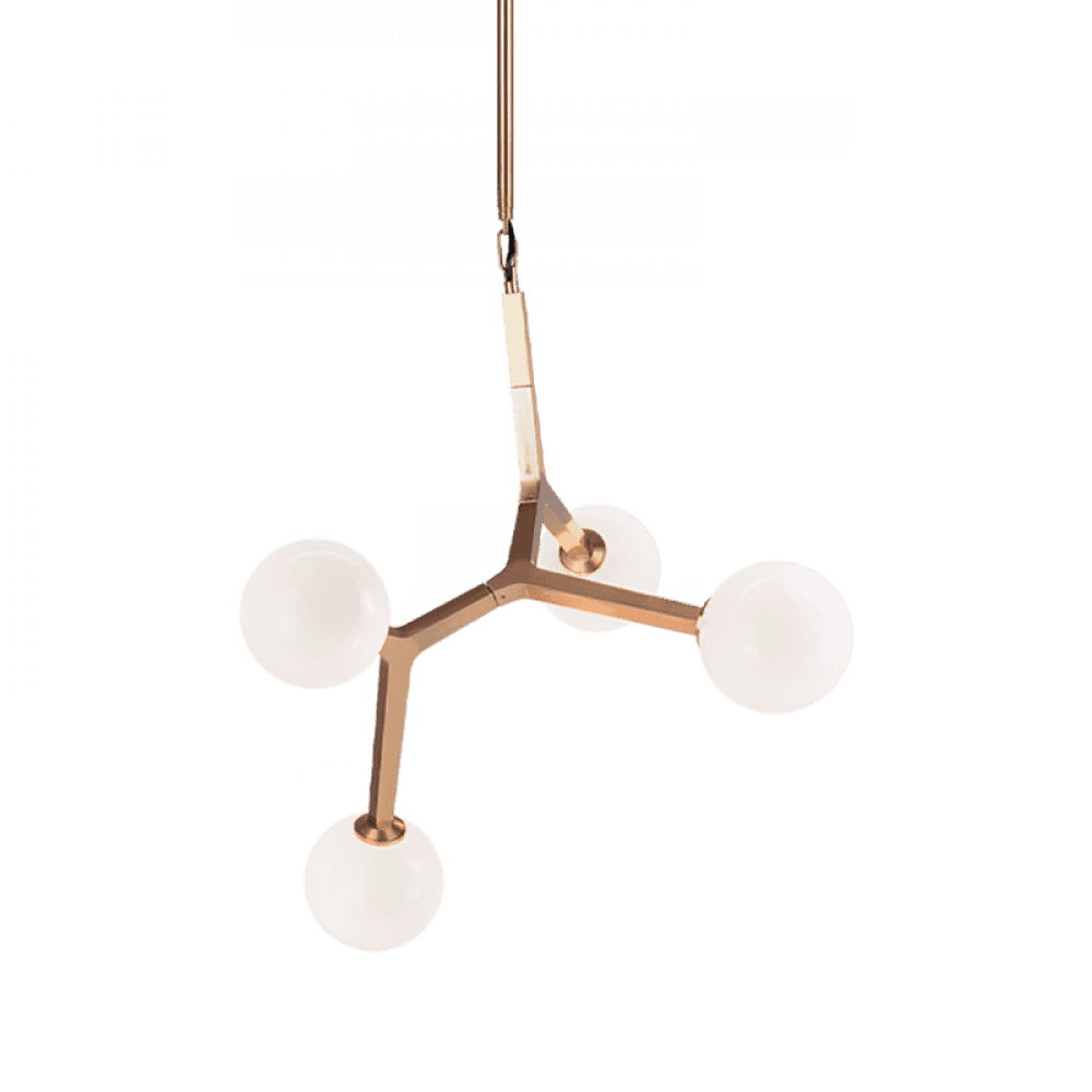 Matteo Lighting Rami 4-Light Pendant Aged Gold Brass