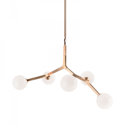 Matteo Lighting Rami 5-Light 35-in Pendant Aged Gold Brass