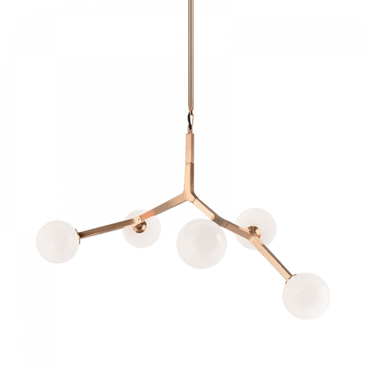 Matteo Lighting Rami 5-Light 35-in Pendant Aged Gold Brass