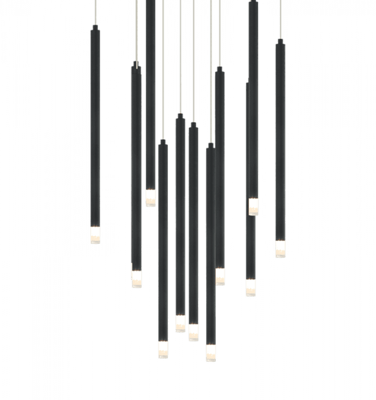 Matteo Lighting Reigndrop 12-Light Pendant in Matte Black, 23.65"W (C63112MB)