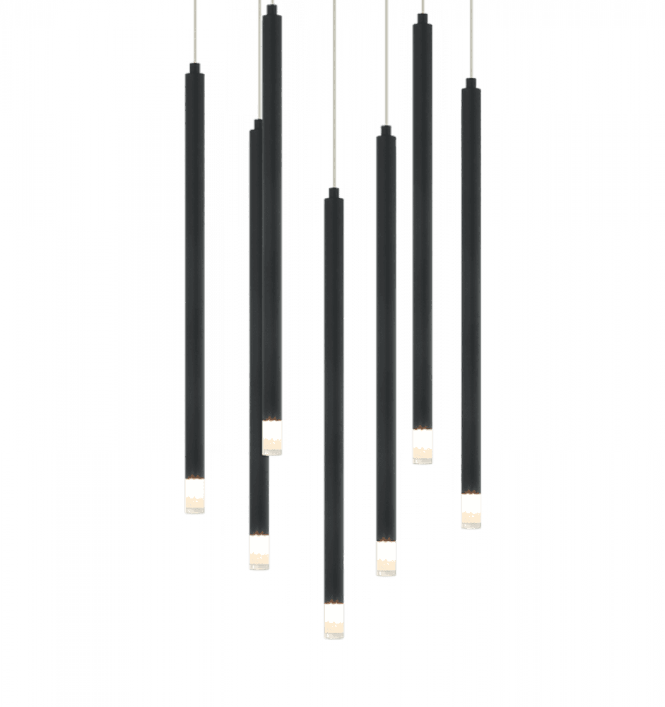 Matteo Lighting Reigndrop 7-Light Pendant Matte Black