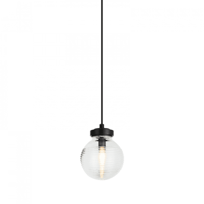 Matteo Lighting Ridge 1-Light Globe Pendant Black, Matte Black